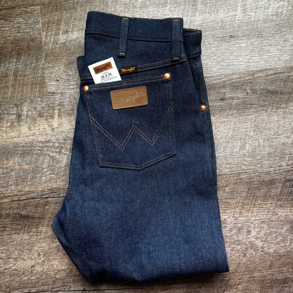 Wrangler 13MWZ Cowboy Cut Jeans 29x34‎ Original Fit Dark Wash Blue Rigid Denim